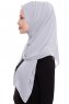 Yara - Light Grey Practical One Piece Crepe Hijab