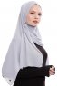 Yara - Light Grey Practical One Piece Crepe Hijab
