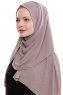 Yara - Dark Taupe Practical One Piece Crepe Hijab