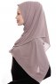 Yara - Dark Taupe Practical One Piece Crepe Hijab