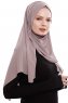 Yara - Dark Taupe Practical One Piece Crepe Hijab