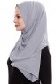 Yara - Dark Grey Practical One Piece Crepe Hijab