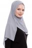 Yara - Dark Grey Practical One Piece Crepe Hijab