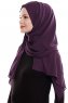 Yara - Dark Purple Practical One Piece Crepe Hijab