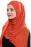 Yara - Brick Red Practical One Piece Crepe Hijab
