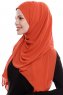 Yara - Brick Red Practical One Piece Crepe Hijab