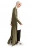 Yasmin - Khaki Long Cardigan