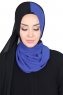 Ylva - Blue & Black Practical Chiffon Hijab