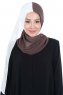 Ylva - Brown & Creme Practical Chiffon Hijab