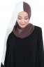 Ylva - Brown & Creme Practical Chiffon Hijab
