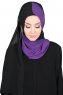 Ylva - Purple & Black Practical Chiffon Hijab
