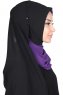 Ylva - Purple & Black Practical Chiffon Hijab