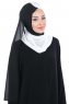 Ylva - White & Black Practical Chiffon Hijab