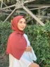 Zahra - Brick Red Crepe Hijab - Mirach