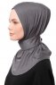 Zeliha - Dark Grey Practical Viskos Hijab