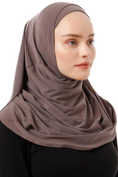 Esma - Dark Taupe Amira Hijab - Firdevs