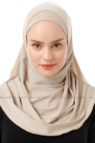Esma - Light Beige Amira Hijab - Firdevs