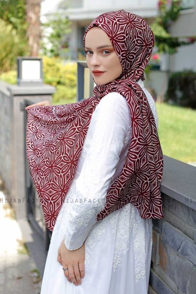 Akara - Pink & Blue Patterned Hijab - Sal Evi