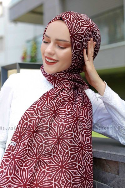 Akara - Pink & Blue Patterned Hijab - Sal Evi