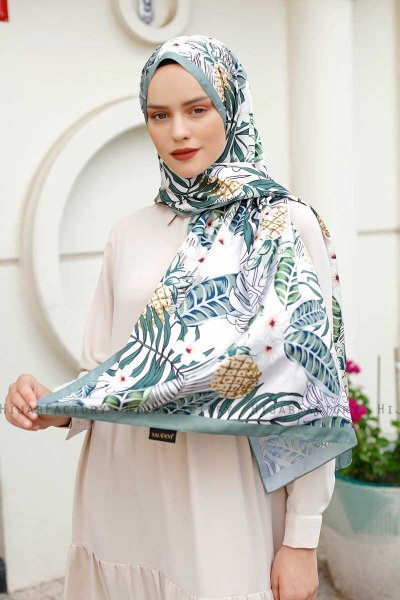 Pineapple Patterned Twill Hijab - Sal Evi