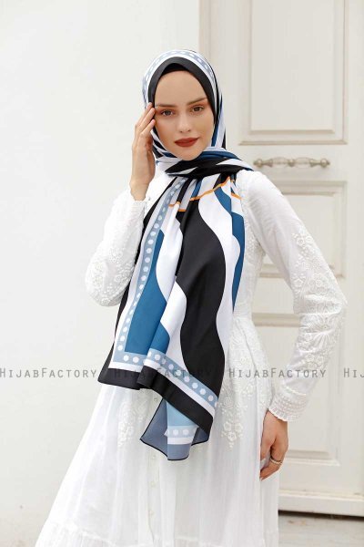 Ocean Patterned Twill Hijab - Sal Evi