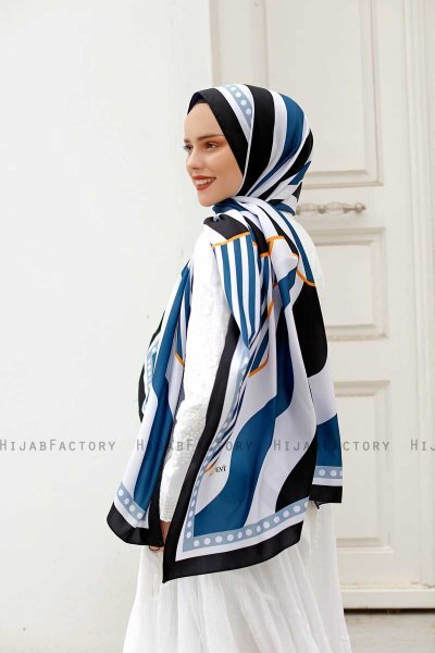 Ocean Patterned Twill Hijab - Sal Evi