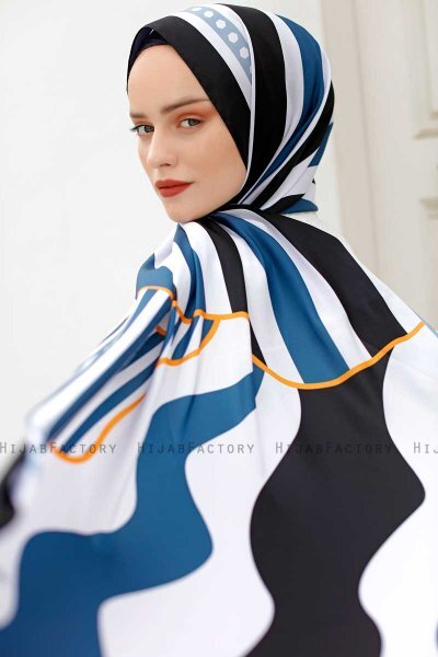 Ocean Patterned Twill Hijab - Sal Evi