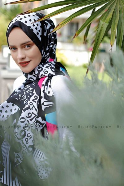 Memphis Patterned Twill Hijab - Sal Evi