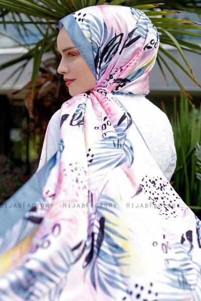 Pink Breeze Patterned Twill Hijab - Sal Evi
