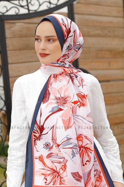 Honeysuckle Patterned Twill Hijab - Sal Evi