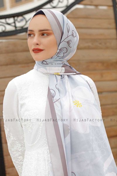 Daisy Patterned Twill Hijab - Sal Evi