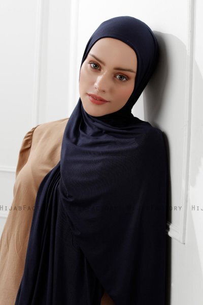 Sibel - Dark Navy Blue Jersey Hijab