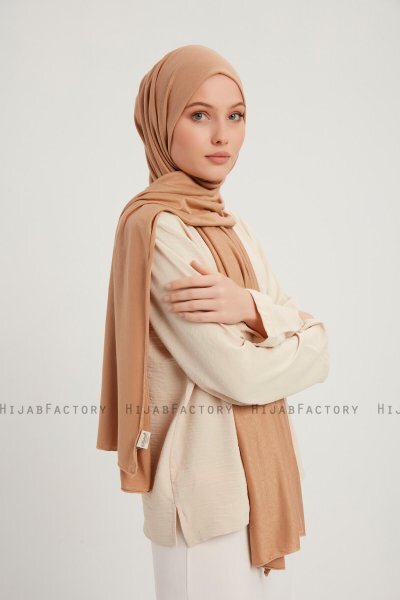 Sibel - Light Brown Jersey Hijab