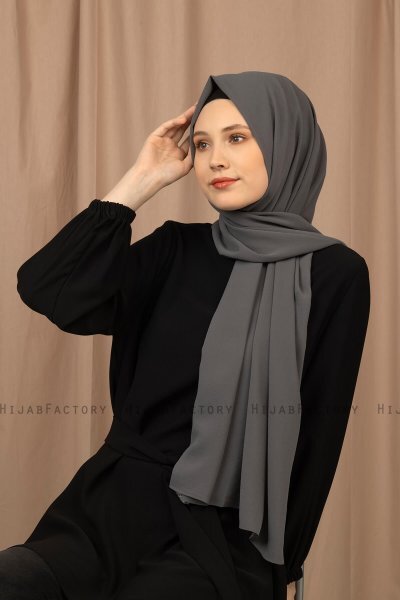Yildiz - Grey Crepe Chiffon Hijab