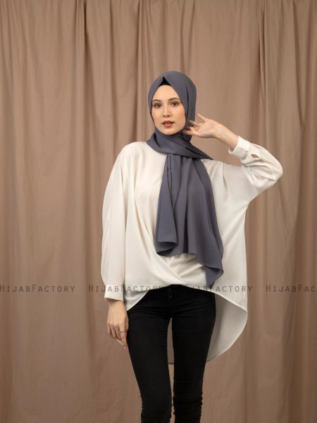 Yildiz - Anthracite Crepe Chiffon Hijab