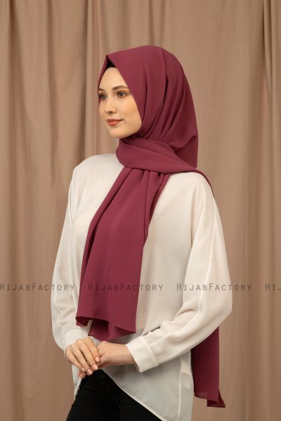 Yildiz - Plum Crepe Chiffon Hijab