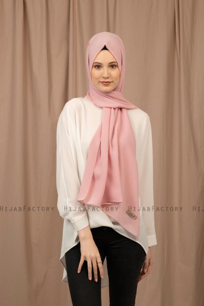 Yildiz - Dusty Pink Crepe Chiffon Hijab