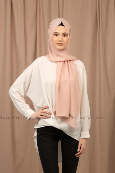 Yildiz - Salmon Crepe Chiffon Hijab