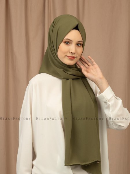 Yildiz - Olive Crepe Chiffon Hijab
