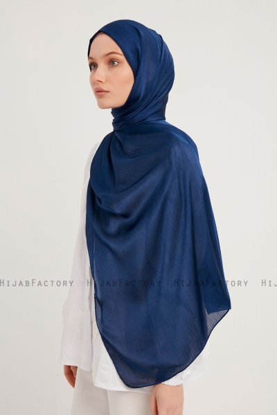 Berrak - Navy Blue Janjanli Hijab