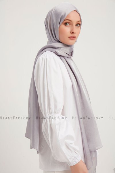 Berrak - Light Grey Janjanli Hijab