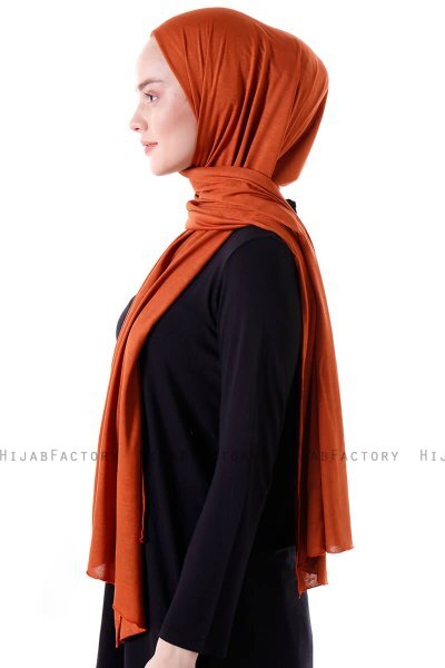Seda - Brick Red Jersey Hijab - Ecardin