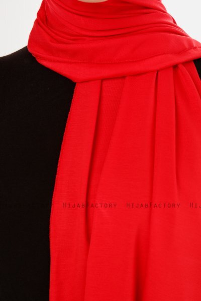 Melek - Red Premium Jersey Hijab - Ecardin