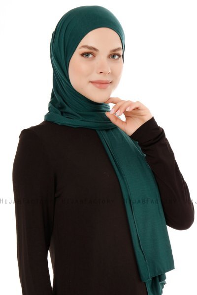 Melek - Dark Green Premium Jersey Hijab - Ecardin