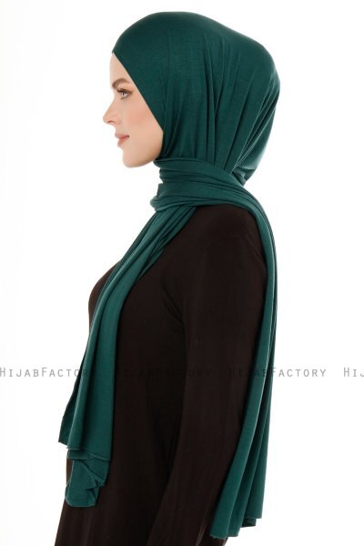Melek - Dark Green Premium Jersey Hijab - Ecardin
