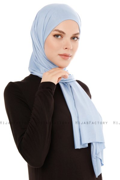 Melek - Light Blue Premium Jersey Hijab - Ecardin