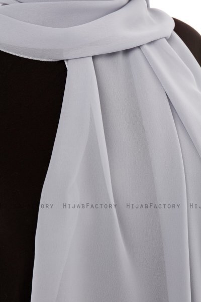 Derya - Light Grey Practical Chiffon Hijab