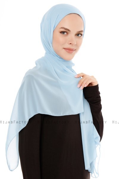 Derya - Light Blue Practical Chiffon Hijab