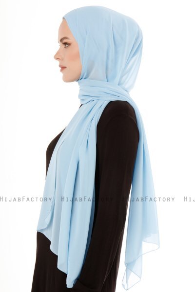 Derya - Light Blue Practical Chiffon Hijab