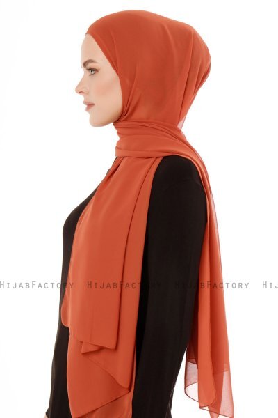 Derya - Brick Red Practical Chiffon Hijab